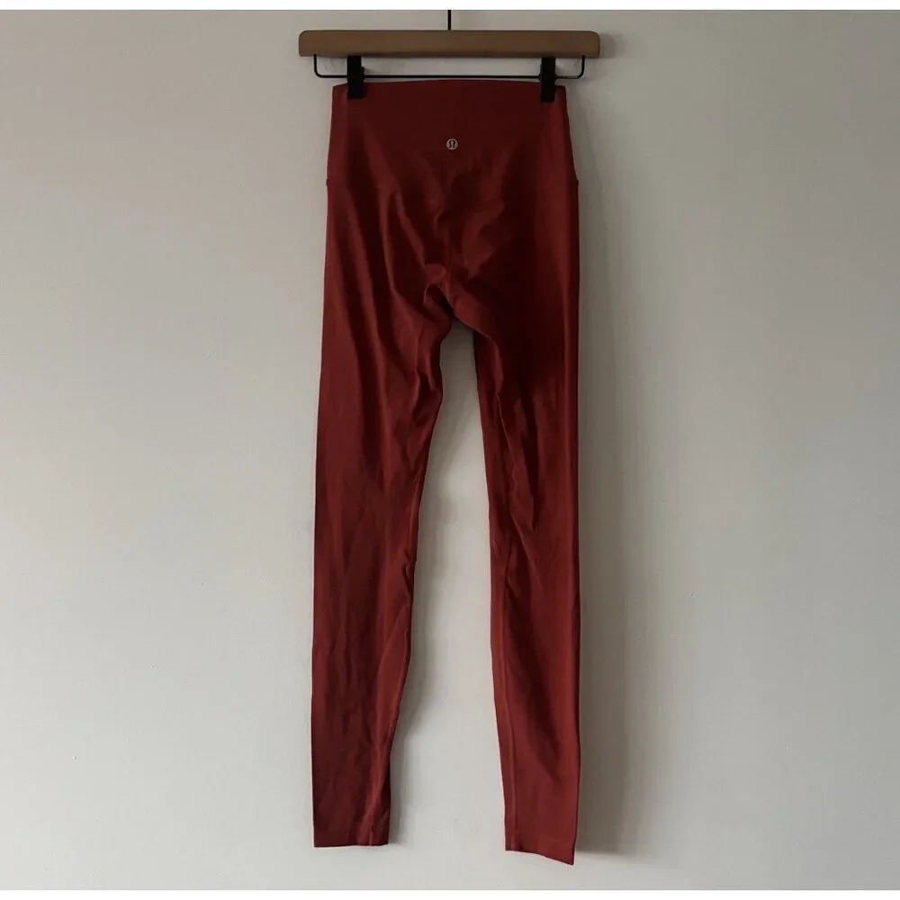 Lululemon‎ Align Pant Full Women's Sz 4 Orange Yoga Athleisure W5BOBS PILLING